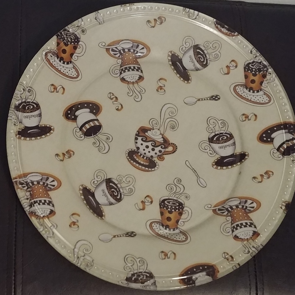 Coffee themed display plate